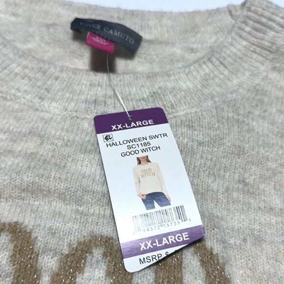 Vince Camuto Good Witch Crew Neck Women’s Sweater Size 2XL XXL Oatmeal NWT - Picture 4 of 8